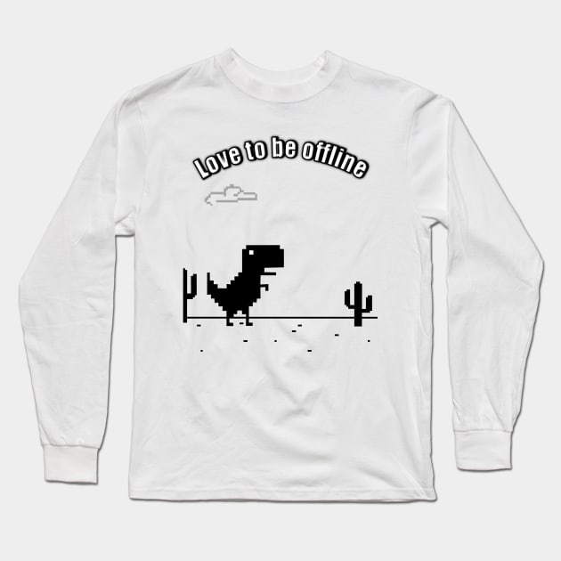 Offline T-rex T-shirt design Long Sleeve T-Shirt by Vectraphix